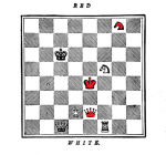 Alice to play, and win in eleven moves. Courtesy: Lewis Carroll, 1871